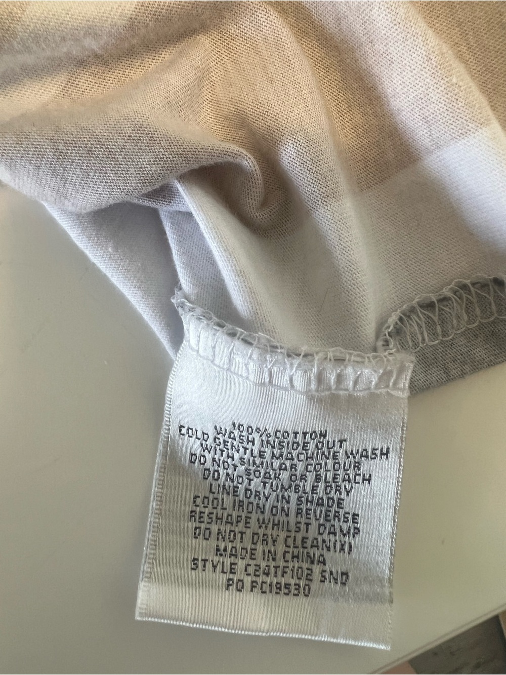 Connor Vertical Stripe T-Shirt Men’s Size M | White Tan Black Crew Neck Casual - Picture 3 of 9